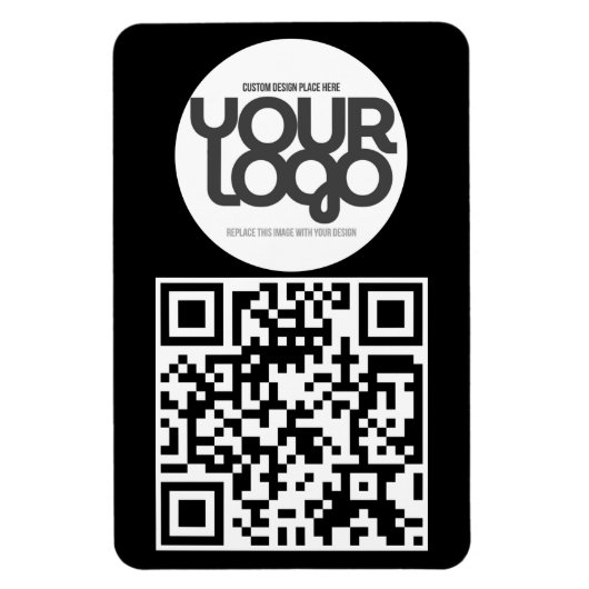 Magnet Flexible QR Code Customizable Modern Black Business Card (Vertical)