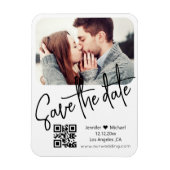 Magnet Flexible qr code moderne blanc photo mariage enregistrer la (Vertical)