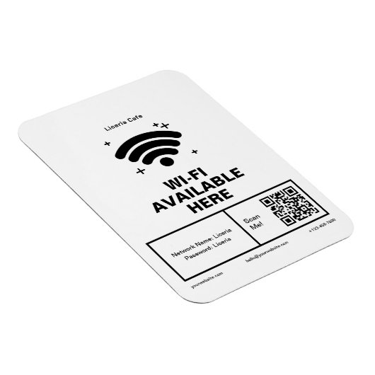 Magnet Flexible Qr Code Nom commercial Minimal wifi Détails (Côté Droit)