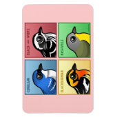 Magnet Flexible Quatre Parulines couleur (Vertical)