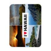 Magnet Flexible Quatre photo collage Hawaii souvenir (Vertical)