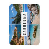 Magnet Flexible Quatre photos plages de Sardaigne collage souvenir (Vertical)