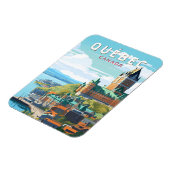 Magnet Flexible Québec Canada Travel Art Vintage (Côté Gauche)