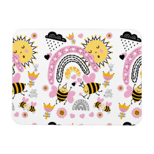 Magnet Flexible Queen BEES Cute BFF, Baby Girl, Girly Toxits Rose