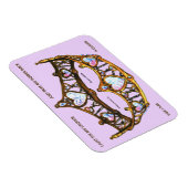 Magnet Flexible Queen Hearts Gold Crown Tiara texte lilas rose (Côté Droit)