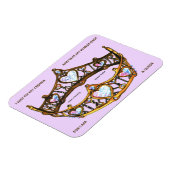 Magnet Flexible Queen Hearts Gold Crown Tiara texte lilas rose (Côté Gauche)