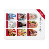 Magnet Flexible Quelle année, 9 photo collage Carte de vacances (Horizontal)