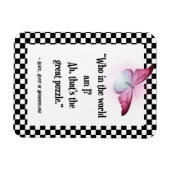 Magnet Flexible Qui Suis-Je ? Citation de Wonderland Alice (Horizontal)