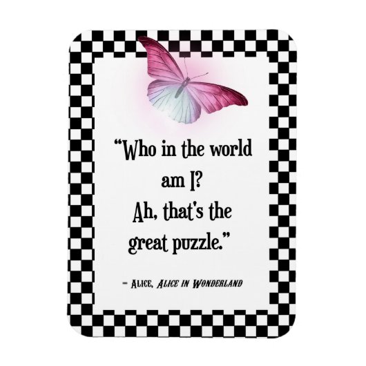 Magnet Flexible Qui Suis-Je ? Citation de Wonderland Alice (Vertical)