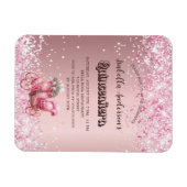 Magnet Flexible Quinceanera carrosse rose invitation de luxe (Horizontal)