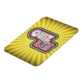 Magnet Flexible Quiz Nuit Trivia Party Jaune Sunburst (Côté Gauche)