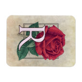 Magnet Flexible R pour le monogramme de fleurs Roses (Horizontal)