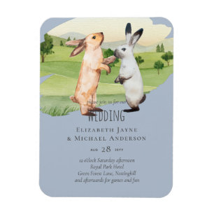 Magnet Flexible Rabbits Wedding Couple Country Garden