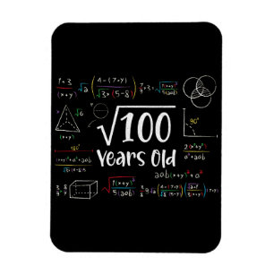 Magnet Flexible Racine carré de 100 10e anniversaire 10 ans Cadeau