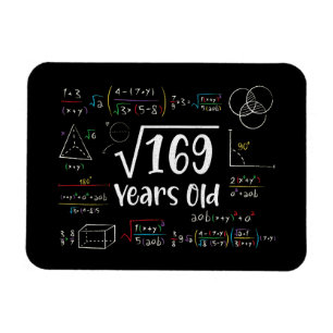 Magnet Flexible Racine carré de 169 13e anniversaire 13 ans Cadeau