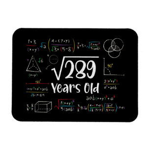 Magnet Flexible Racine carré de 289 17e anniversaire 17 ans Cadeau