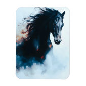 Magnet Flexible  Racing Black Horse Portrait Minimalist (Vertical)