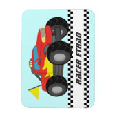 Magnet Flexible Racing Fiery Red Monster Truck Personnalisé (Vertical)
