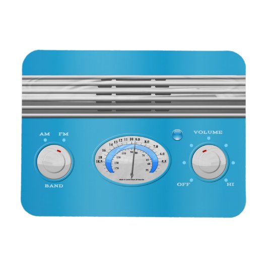 Magnet Flexible Radio Vintage bleu (Horizontal)