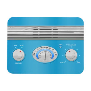 Magnet Flexible Radio vintage bleue