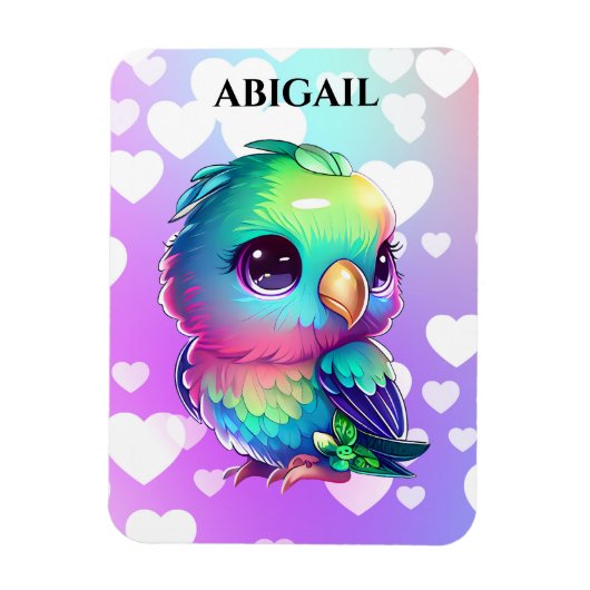 Magnet Flexible Rainbow Bird & Hearts (Vertical)