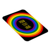 Magnet Flexible RAINBOW FLAG BUTTON + your sign or text (Côté Droit)