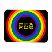 Magnet Flexible RAINBOW FLAG BUTTON + your sign or text (Horizontal)