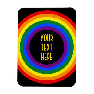 Magnet Flexible RAINBOW FLAG BUTTON + your sign or text