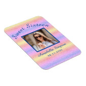 Magnet Flexible Rainbow Glitter Sweet 16 Birthday Save the Date (Côté Droit)