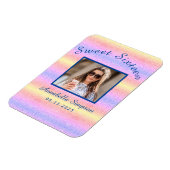 Magnet Flexible Rainbow Glitter Sweet 16 Birthday Save the Date (Côté Gauche)