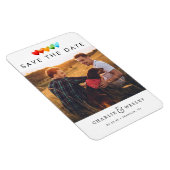 Magnet Flexible Rainbow Hearts sauvez la date avec la photo (Côté Droit)