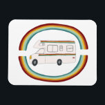 Magnet Flexible Rainbows Retro RV Whimsical Camping Motorhome<br><div class="desc">Je préférerais être RVing ! ! Et toi ? Découvrez ce doux aimant arc-en-ciel de camper RV et consultez ma boutique pour plus d'articles assortis comme tee - shirts, coussins, autocollants, porte - clés, serviettes et plus encore. Et bien sûr plus de RV, campervan, camping-car aussi. Customisez ceci avec un...</div>