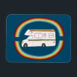 Magnet Flexible Rainbows Retro RV Whimsical Camping Motorhome<br><div class="desc">Je préférerais être RVing ! ! Et toi ? Découvrez ce doux aimant arc-en-ciel de camper RV et consultez ma boutique pour plus d'articles assortis comme tee - shirts, coussins, autocollants, porte - clés, serviettes et plus encore. Et bien sûr plus de RV, campervan, camping-car aussi. Customisez ceci avec un...</div>