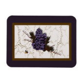 Magnet Flexible Raisins violets rustiques et élégants (Horizontal)