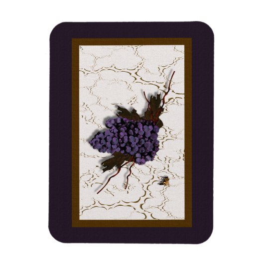 Magnet Flexible Raisins violets rustiques et élégants (Vertical)