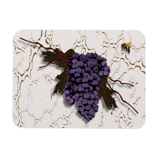 Magnet Flexible Raisins violets rustiques et élégants (Horizontal)