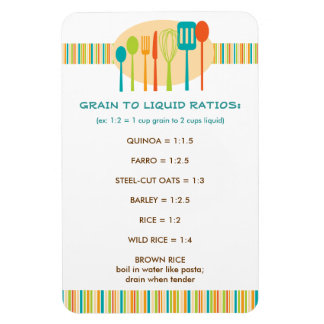 Magnet Flexible Rapport Eau/Grain - Guide de cuisine à l'aide de l