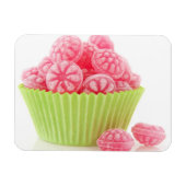 Magnet Flexible Raspberry clay candy sweets en green cup cake (Horizontal)