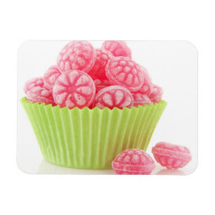 Magnet Flexible Raspberry clay candy sweets en green cup cake