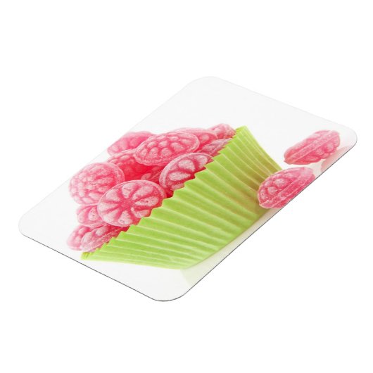 Magnet Flexible Raspberry clay candy sweets en green cup cake (Côté Gauche)