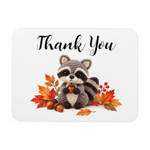 Magnet Flexible Raton laveur au crochet Merci d'automne
