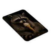 Magnet Flexible Raton laveur drôle mangeant de la glace (Côté Droit)