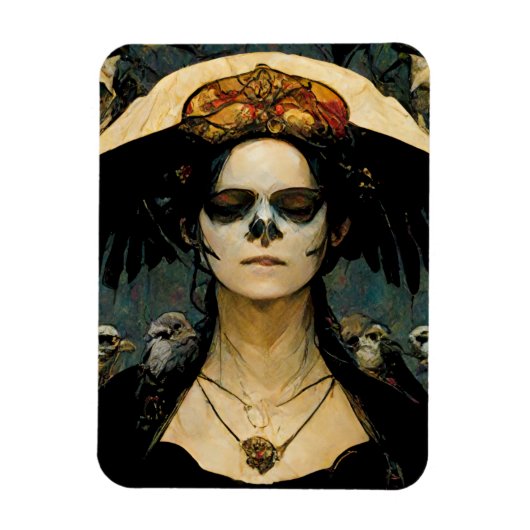 Magnet Flexible Raven Witch 4 Imaginaire Horreur Goth Gothique (Vertical)