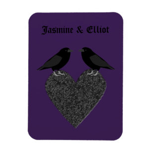 Magnet Flexible Ravens gothiques et Black Heart Custom