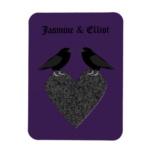 Magnet Flexible Ravens gothiques et Black Heart Custom (Vertical)