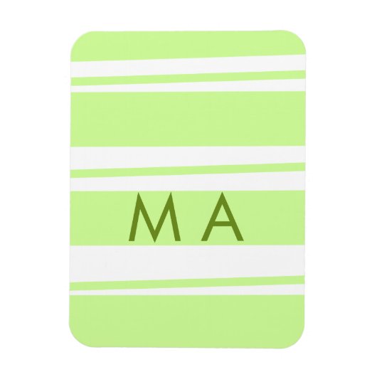 Magnet Flexible Rayures vert néon motif grec lettre monogramme (Vertical)