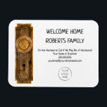 Magnet Flexible Réaltor Marketing Accueil Réchauffement des ménage<br><div class="desc">Cet adorable aimant présente une aquarelle originale d'une plaque de porte. Customisez tous les termes pour convenir à votre occasion,  et ajoutez votre logo et vos coordonnées.</div>