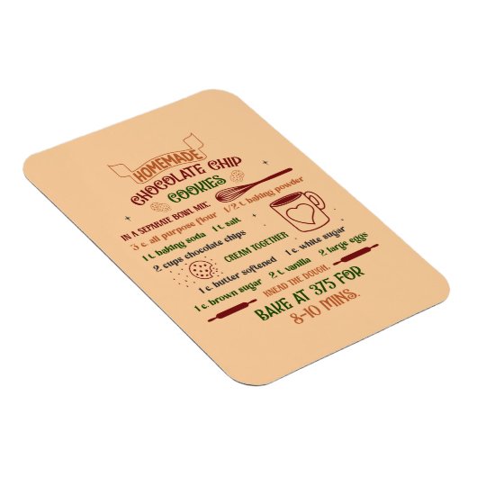 Magnet Flexible Recette de biscuits à base de chocolat maison (Côté Droit)