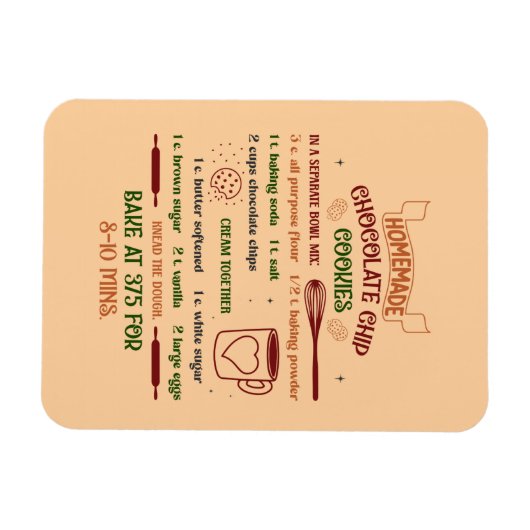 Magnet Flexible Recette de biscuits à base de chocolat maison (Horizontal)