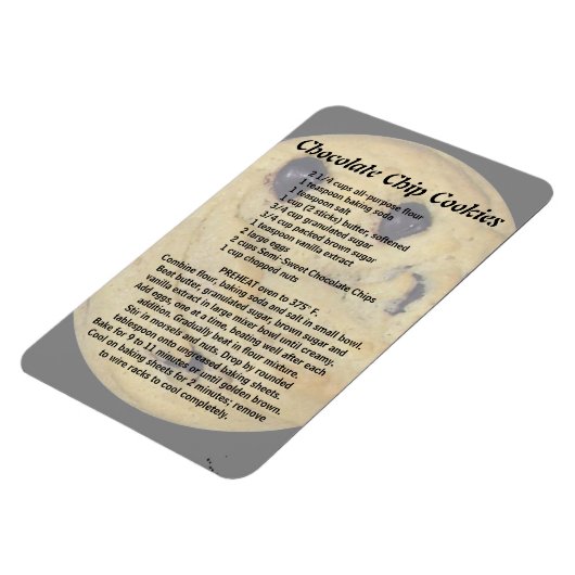Magnet Flexible Recette de biscuits à chips de chocolat (Côté Gauche)